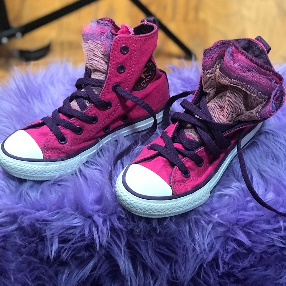 Purple and pink tutu converse